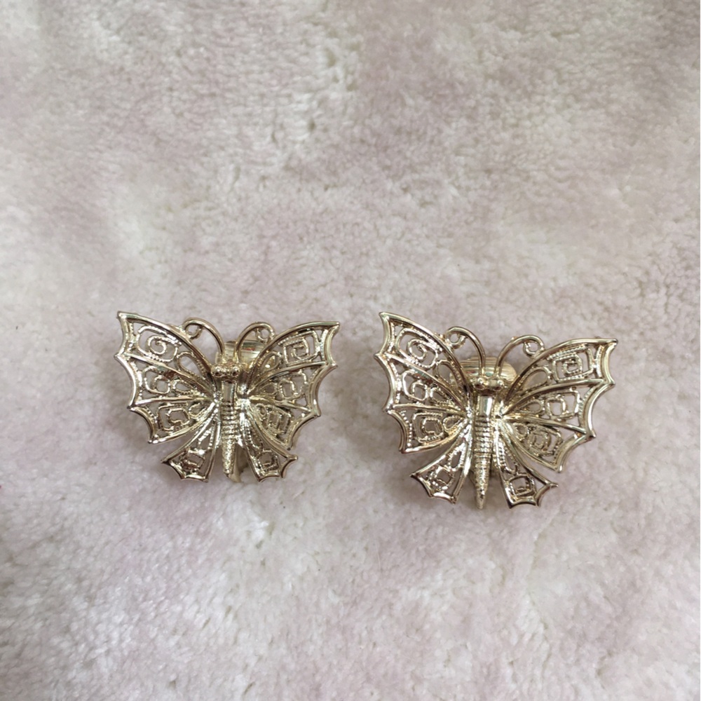Lisner Gold Butterfly Clip On Earrings - Women Jewelry